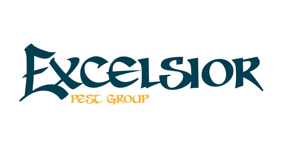 Excelsior Pest Group logo in dark blue with gold text